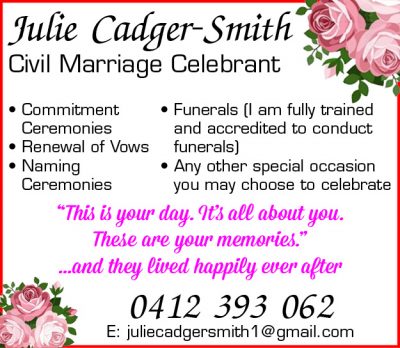 Julie Cadger-Smith Civil Marriage Celebrant